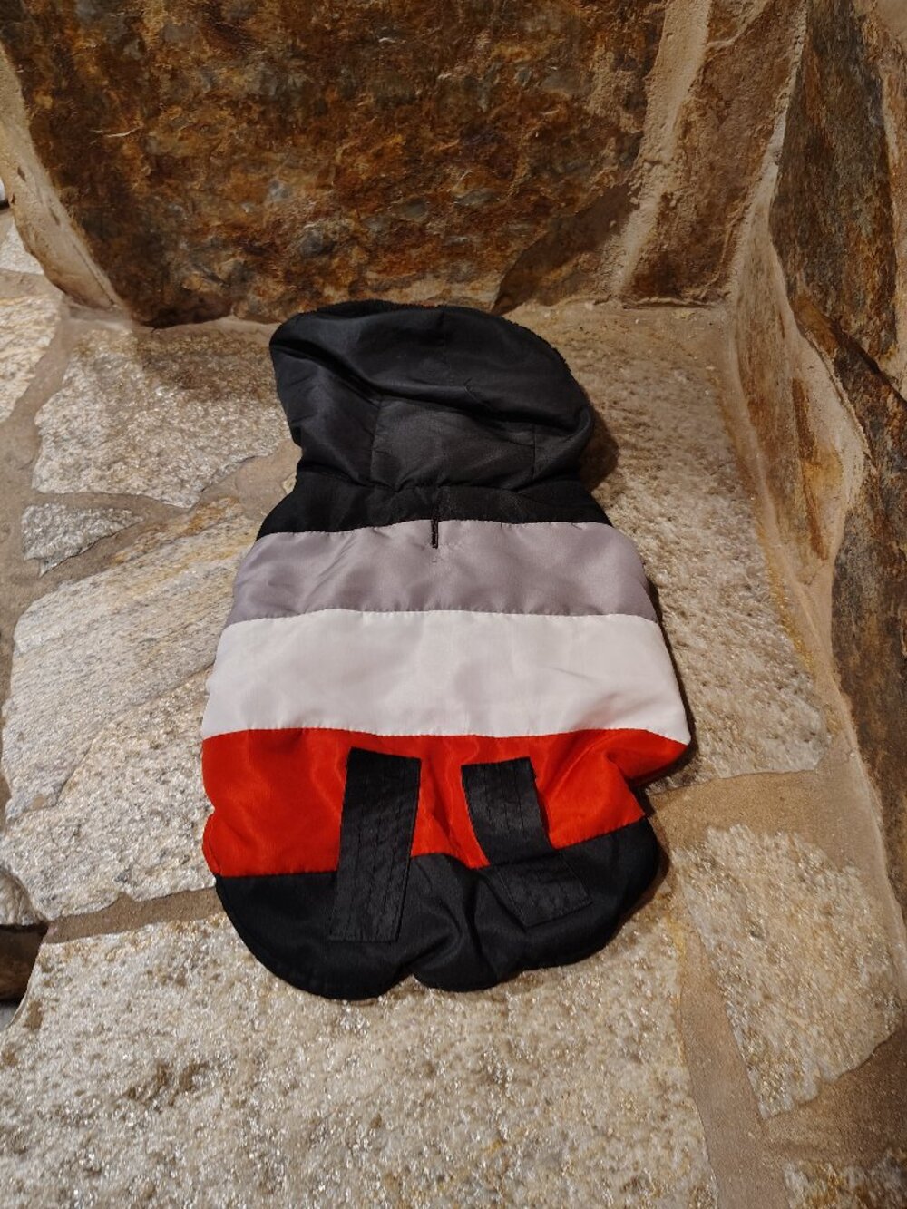 Hooded Winter Pet Jacket Size Medium Dog Cat Hoodie Velcro Warm Colorblock